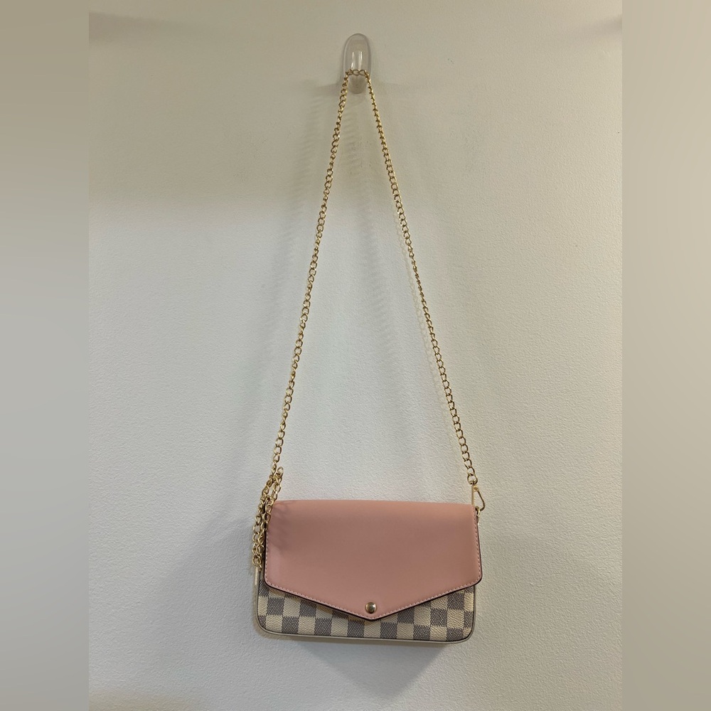Pink Lilly Checkered Crossbody bag wallet set
